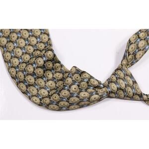 Ermenegildo Zegna Green Blue Floral Silk Necktie Tie